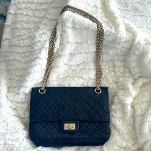 Chanel 2.55 black handbag Crossbody AUTHENTIC